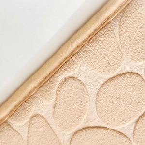 Tapis de bain en forme de U pour toilettes, motif galets en relief, en polaire corail, antidérapant, super absorbant, en mousse à mémoire de forme, pour maison et hôtel - Product Image 4