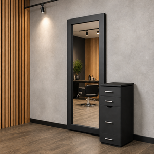 Station de coiffure économique avec <span class=keywords><strong>miroir</strong></span> et armoire pour salon de coiffure - Achetez le produit sur Alibaba.com - Product Image 2