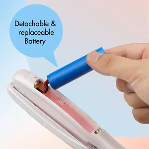 Cordless Mini Hair straightener Type-C Hair iron Clever Temperature Memory with battery detachable styling iron