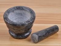 Ensemble mortier et pilon de broyeur de marbre naturel de grande taille de haute qualité