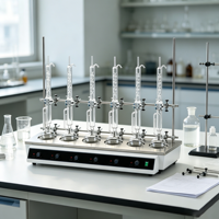 Équipement de laboratoire : Mantille chauffante à 6 positions avec contrôle de température et appareil d'extraction Soxhlet complet en verre de 250 ml
