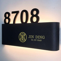 Numéros de sol en Aluminium Led et 3D pour maison en métal, Plaques d'adresse rétroéclairée