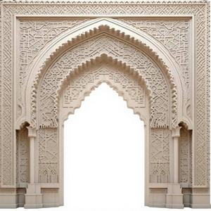 Colonne et arche en marbre blanc sculpté, design artistique, pierre naturelle, pour jardin extérieur moderne. - Product Image 1