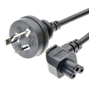 Black 1m Australia <strong>3</strong>-<strong>Prong</strong> <strong>Notebook</strong> <strong>Power</strong> <strong>Cord</strong> With Angle C5 H05VV-F 3G*0.75mm2 - Product Image 1