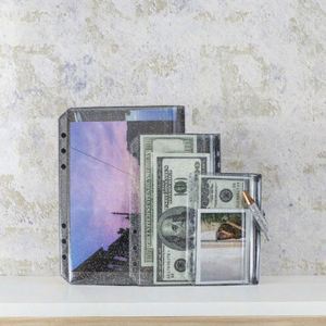 Pochette transparente pour documents et argent, organiseur de budget à 6 anneaux avec fermeture éclair pour classement - Product Image 3