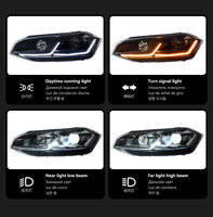 Ensemble de phares à LED de style L double pour VW Polo AW 2019-2022, avec feux de jour à LED modifiés et clignotants