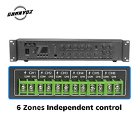 Amplificateur de puissance professionnel 70V /100V 6 zones 4-16 ohms 120W avec BT/ USB SD FM Echo pour système de musique d'ambiance PA