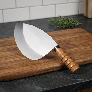Couteau de boucherie pour mouton et bœuf, outil de camping, de chasse et de plein air, lame épaisse en acier inoxydable, manche en bois, étui en cuir et nylon - Product Image 3