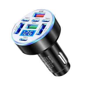 อะแดปเตอร์ที่ชาร์จในรถยนต์แบบ USB 8ใน1ในรถพร้อมพอร์ต USB หลายพอร์ตความเร็วสูงสำหรับ iPhone Samsung OnePlus Huawei <span class=keywords><strong>OPPO</strong></span> <span class=keywords><strong>VIVO</strong></span> - Product Image 1