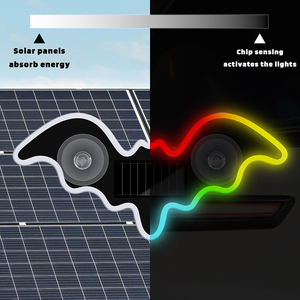 Luces LED Triangulares para Ventana de Coche, Alimentadas por Energía <span class=keywords><strong>Solar</strong></span>, Sin Cables, Luces Ambientales de Neón Inalámbricas para el Pilar C, Decoración <span class=keywords><strong>Interior</strong></span> - Product Image 4