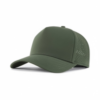 Casquettes de golf perforées découpées au laser, structurées, 5 panneaux, unies, de haute qualité, courbées, imperméables, extensibles, ajustées, vierges, pour la course à pied