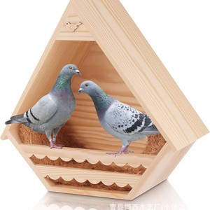 Nichoir en bois pour pigeons, couleur bois naturel, durable, pour extérieur, pour la reproduction et le repos, taille M - Product Image 5