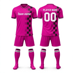 Maillot de foot personnalisé unisexe, anti-transpiration, nom de l'équipe, tissu 100% polyester, col en V, design par sublimation, nom de l'équipe imprimé - Product Image 1