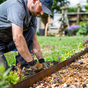 Corten Steel Rectangle <b>Garden</b> <b>Border</b> Edging Metal Landscape <b>Fencing</b> with Easy Install Modern Design for Outdoor Use - Product Image 4