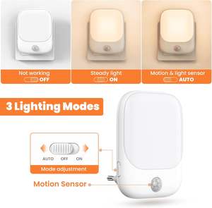 Luz Nocturna LED Inteligente Automática con Sensor de Movimiento, Enchufe de Pared, ABS, Tamaño Mini, Moderna, Ajustable, para Dormitorio - Product Image 2