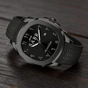 SABR Black Arabic Numerals Quartz <b>Watch</b> Men's Calendar Alloy <b>Case</b> <b>Watch</b> Waterproof Wholesale - Product Image 3
