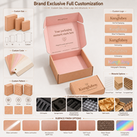 Caja de Envío Plana de Cartón Kraft Personalizada, Promociones de Temporada, Caja de Embalaje para Maquillaje, Velas, Uñas Postizas, Ropa, con Logotipo