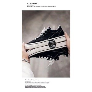 2025 Men's Casual Korean <b>Style</b> Trendy Lace-up Running <b>Shoes</b> Height Increasing Thick-Soled Canvas EVA Midsole Rubber Outsole - Product Image 6