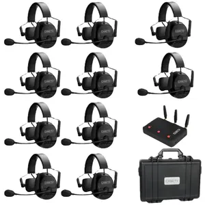 Headset walkie talkie dua arah, sistem interkom tanpa kabel, headset commax dupleks penuh jarak jauh