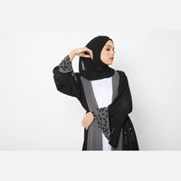 Kaftan de couleur unie pour femmes musulmanes, robe de dubaï, paillettes perlées, accessoires Khaliji, à volants, Abayas Abay, 2022