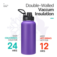 Bouteilles isothermes en acier inoxydable personnalisées en gros, couleur au choix, pour l'extérieur, à double paroi