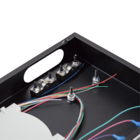 Panel Patch Fiber Optik FTTH Rak Mount 1U 24 Core ODM12 LC UPC Hitam Baja Rol Dingin untuk
