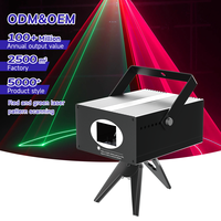 Lampu Panggung Pesta DJ Disko KTV Bar 100V 240V dengan Kontrol Suara OEM ODM, Motor Ganda dari Aluminium Alloy + Pemindaian Pola Laser Merah Hijau