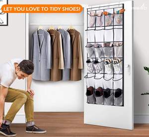 Hot Sale Over the Door <b>Shoe</b> Organizer 24 Large Mesh Pockets, White Made in Vietnam - Product Image 2
