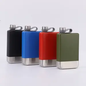 Stainless Steel Hip Flask 9oz Painted Pocket Russia Flagon Whiskey Flask