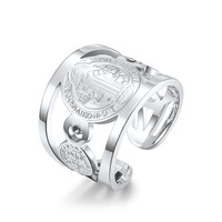 Vente en gros directe usine ZHENCHEN Bague pour homme en acier inoxydable, style vintage européen et américain, motif Saint Benoît exorcisme, usage quotidien