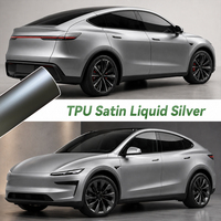 Film de protection de carrosserie en TPU satiné argenté liquide, effet changeant de couleur, auto-réparant, anti-rayures, anti-sable, 6.5mil 7.5mil 8.5mil