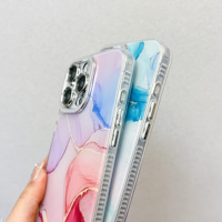 Coque de téléphone en marbre électroplaqué en stock pour iPhone 16E 16 15 14 Pro Max, étui de luxe IMD pour Samsung S25 S24 Series