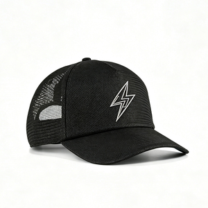 Unisex Lightning Embroidery Baseball Cap Breathable Mesh 5-Panel Snapback Hat for Tennis, Golf, Hiking, Running - Product Image 3
