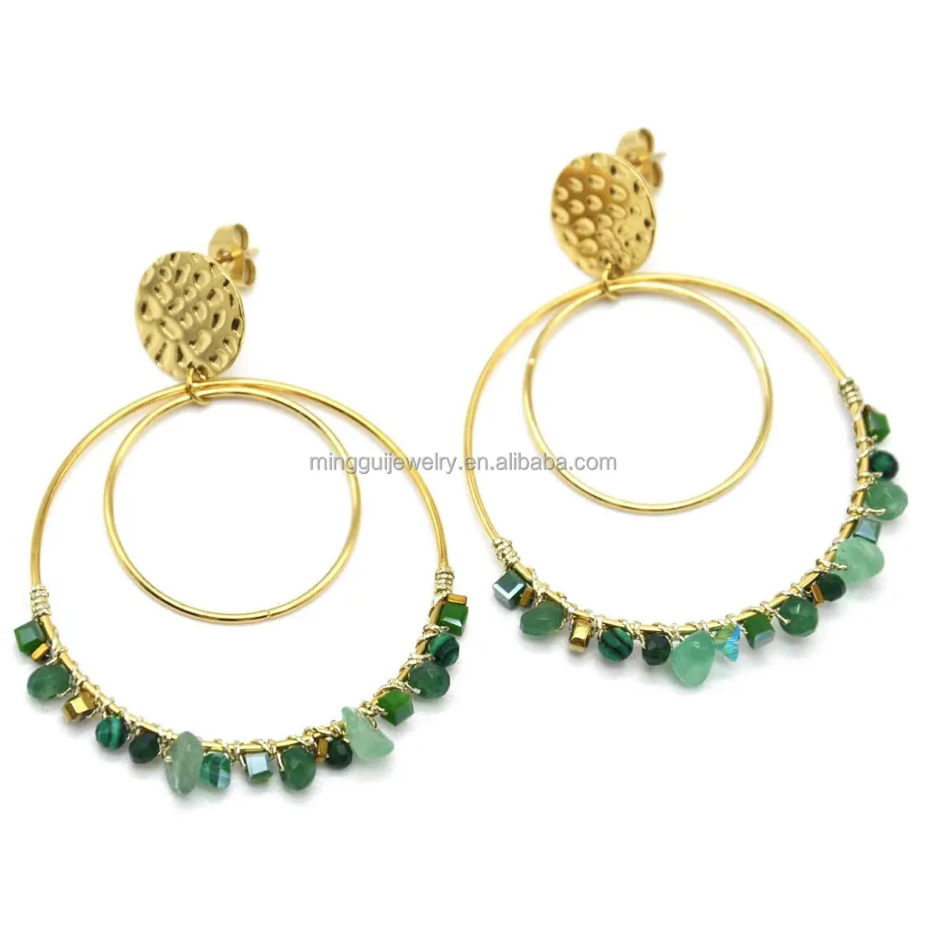 gold stone earrings