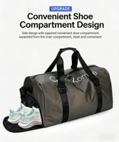 Sac de sport tendance grande capacité extensible en Oxford, durable, imperméable, léger, avec compartiment à chaussures, poche humide et porte-tapis