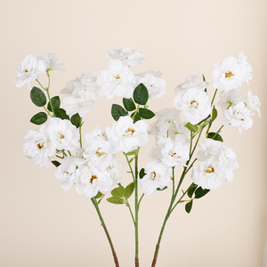 Flores Artificiales de Rosa Pequeña de 5 Ramas, 73 cm, Color Azul, Decoraciones para Bodas, Flores de Seda y Plástico con Alambre - Product Image 3