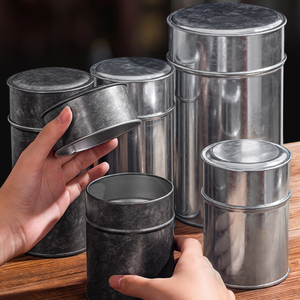Số lượng lớn màu sắc cổ điển rỗng Snack lưu trữ kim loại Canister trà lớn tins - Product Image 2