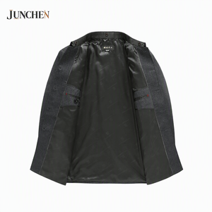 Traje Zhongshan Gris Oscuro JC2303, Traje de Alta Gama para Hombre, Estilo Chino Informal para Primavera y Otoño, Conjunto para Hombres de Mediana Edad - Product Image 2