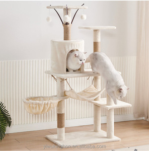 Multi-layer Luxury Cat Tree Climbing Frame Hammock Condo Kittens Interactive Sisal Scratching <b>Post</b> Plush Cat Tree - Product Image 3