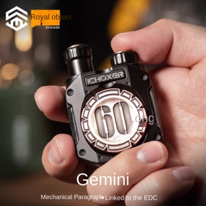 Đồ chơi giảm stress dạng xoay tay bằng kim loại đen <span class=keywords><strong>EDC</strong></span> Twin Linkage Push Card Fingertip Gyro Tide Play dành cho bé trai - Product Image 3