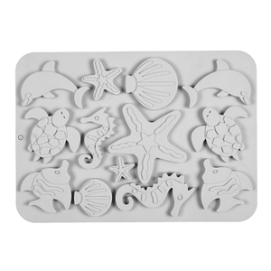 Molde de pastel de silicona de grado alimenticio geométrico diseño ecológico para helado gelatina pudín jabón 100g peso elegante forma de caballito de mar - Product Image 1