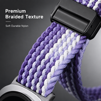 Bracelet en nylon tressé avec fermoir magnétique compatible avec Samsung Galaxy Watch8 40 mm 44 mm Watch8 Classic 46 mm, bracelet sport à ajustement sécurisé