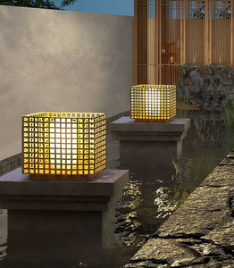 Luces de camino solares de paisaje de estilo chino, lámparas de pie cuadradas para patio exterior LED IP65, faros de columna <span class=keywords><strong>solar</strong></span> de alimentación de CA - Product Image 4