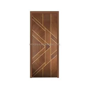 Bosya porte en bois insonorisée de haute qualité porte interne chambre porte en bois de teck massif personnalisable