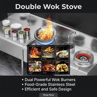 Cuisinière à gaz professionnelle haute performance avec brûleur wok sur pied en acier inoxydable pour les besoins de cuisines de restaurants très fréquentés