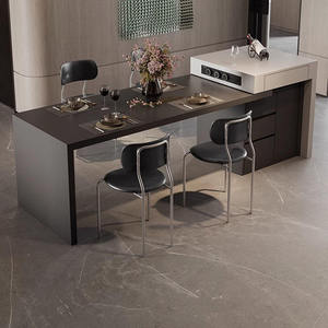 Îlot <span class=keywords><strong>central</strong></span> de cuisine multifonctionnel moderne italien en pierre frittée intégrée <span class=keywords><strong>avec</strong></span> <span class=keywords><strong>table</strong></span> à manger - Product Image 3