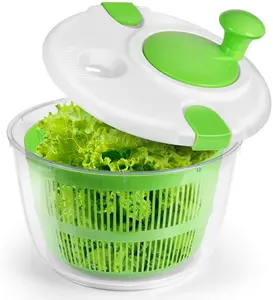 5L Large Capacity Plastic Drain Quick Filter Salad Spinner Manual Vegetable Dryer Salad Spinner Colander