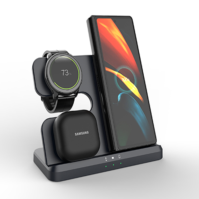 2026 Multi-function Wireless Charging Station Dock 15W Fast 3-in-1 Magnetic Wireless Phone Charger Stand Mount for Android