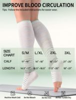 Chaussettes de compression sans orteils en viscose de bambou OEM 15-20 mmHg, chaussettes de compression mi-hautes ouvertes aux orteils, soutien sportif quotidien de qualité supérieure