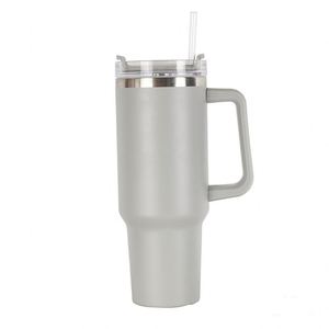 Vaso Térmico de Acero Inoxidable de 40oz con Asa, Diseño Portátil, Reutilizable, para Agua Fría, Café de Oficina, con Pajita - Product Image 4